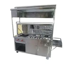 Food Display Counter With Gas Range